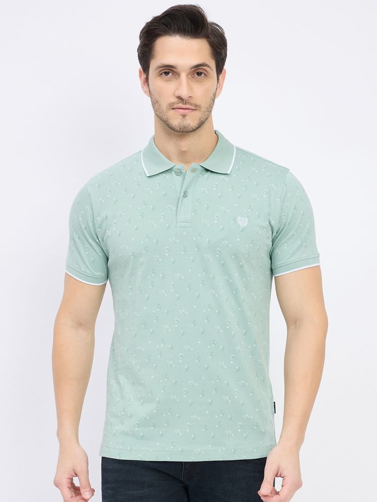     			Duke Cotton Blend Slim Fit Printed Half Sleeves Men's Polo T Shirt - Green ( Pack of 1 )