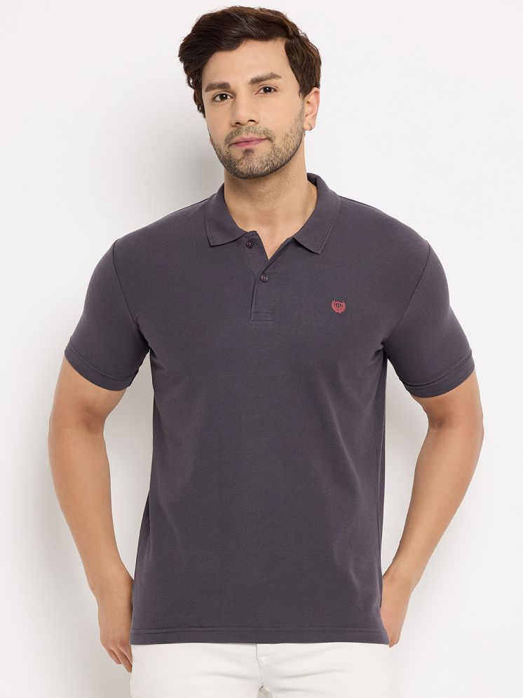     			Duke Cotton Blend Slim Fit Solid Half Sleeves Men's Polo T Shirt - Grey ( Pack of 1 )