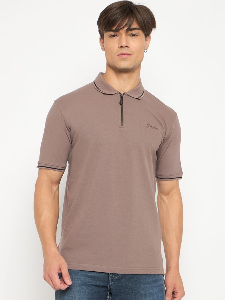     			Duke Cotton Blend Slim Fit Solid Half Sleeves Men's Polo T Shirt - Brown ( Pack of 1 )