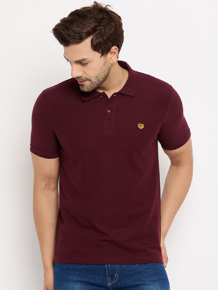     			Duke Pack of 1 Cotton Blend Slim Fit Solid Half Sleeves Men's Polo T Shirt ( Maroon )