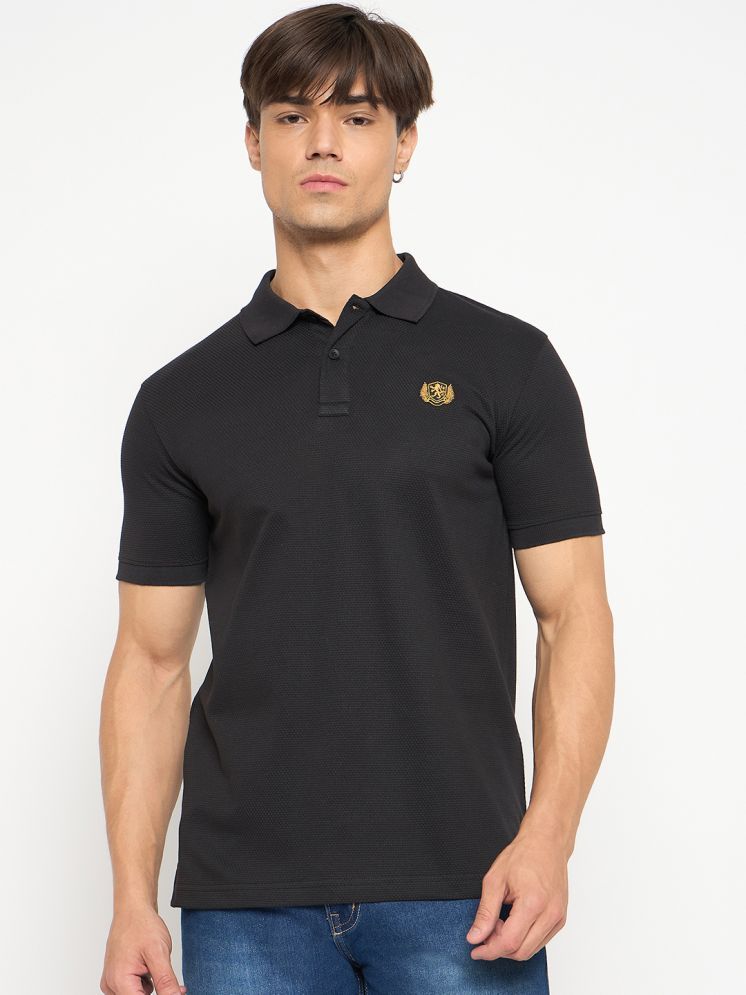     			Duke Cotton Blend Slim Fit Solid Half Sleeves Men's Polo T Shirt - Black ( Pack of 1 )