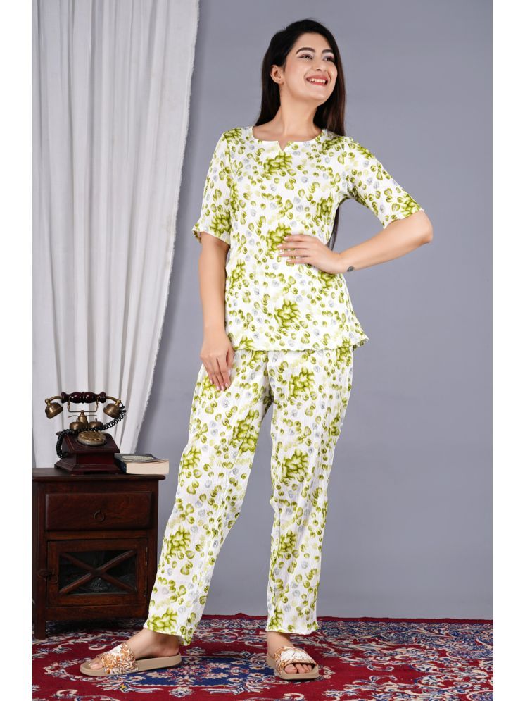     			EXPORTHOUSE Green Polyester Women's Nightwear Nightsuit Sets ( Pack of 1 )