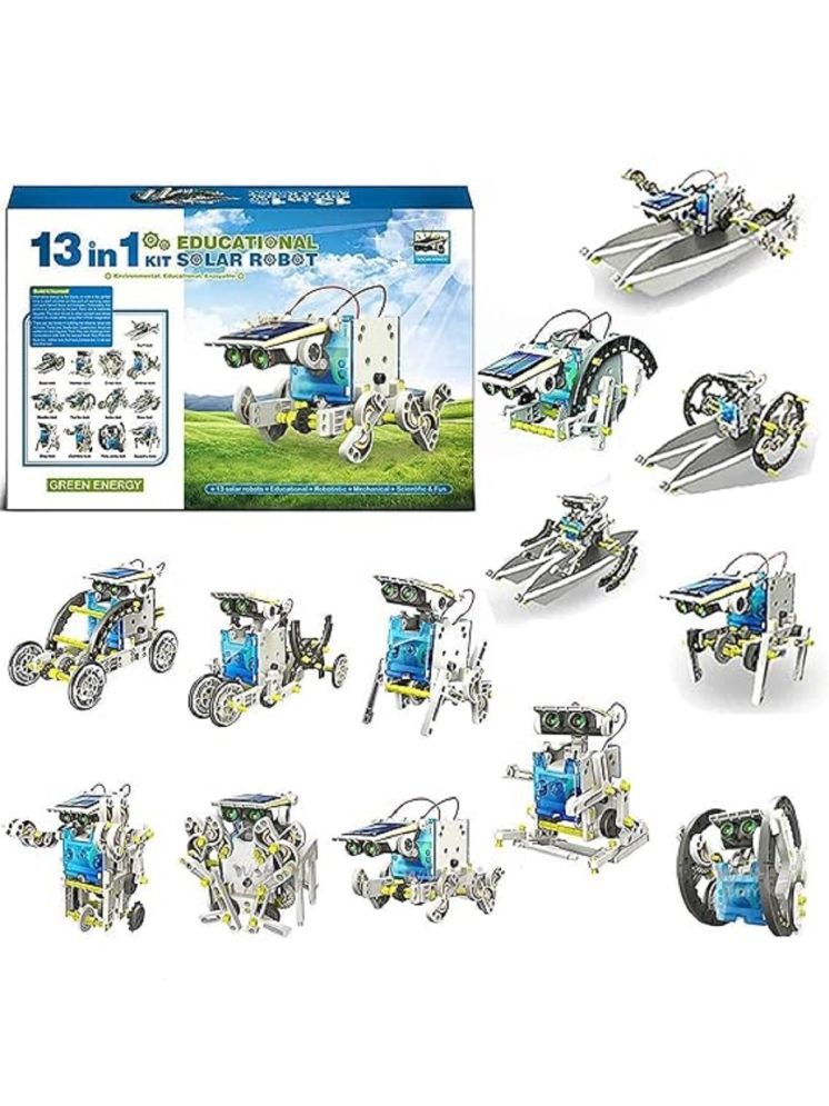     			FEDIFU  13-in-1 Solar Educational Robot Kit Toys - Powered by The Solar Energy - Building Kit DIY Assembly Battery Operated Robotic Set - for Kids, Children & Girls