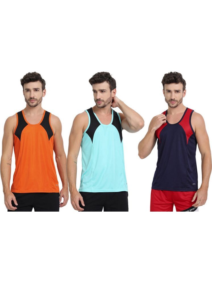     			FTX Pack of 3 Polyester Men's Vest ( Rust )