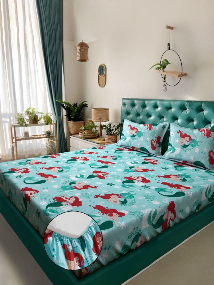     			Klotthe Cotton Nature 1 Double with 2 Pillow Covers - Turquoise