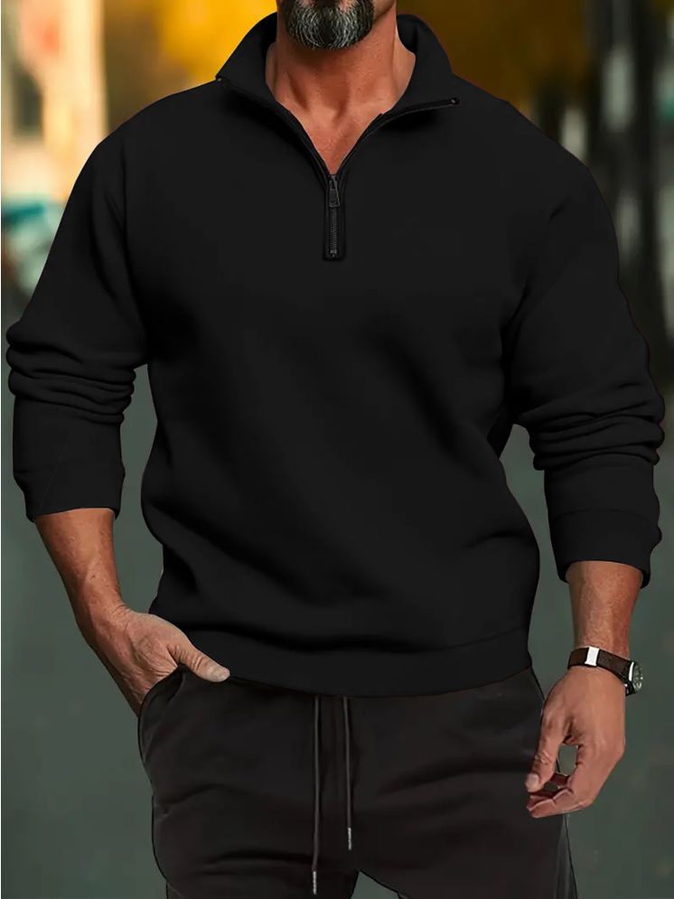     			Lecowar Fleece High Neck Men's Sweatshirt - Black ( Pack of 1 )