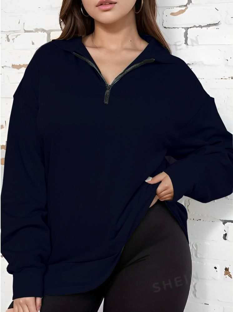     			Lecowar Fleece Women's Non Hooded Sweatshirt ( Navy )