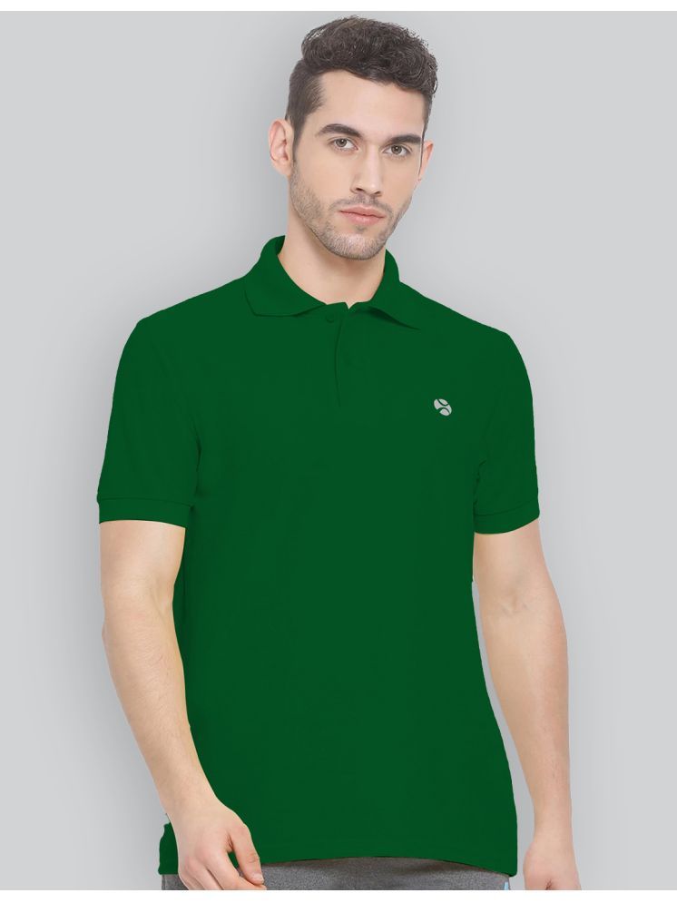     			Lux Nitro Cotton Blend Regular Fit Solid Half Sleeves Men's Polo T Shirt - Green ( Pack of 1 )