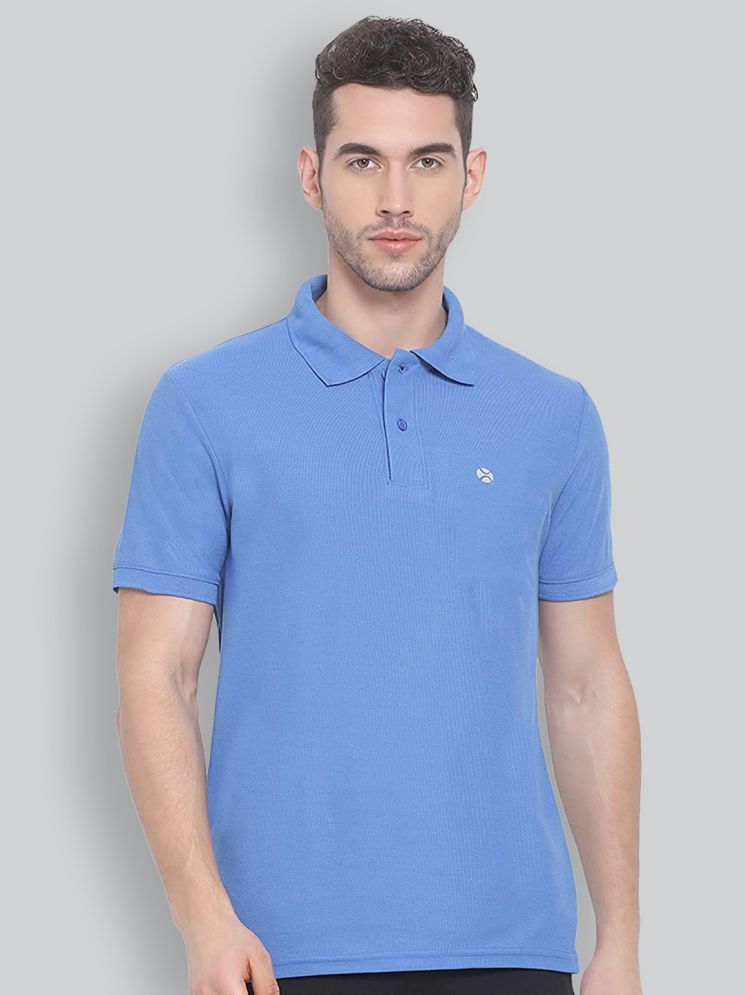     			Lux Nitro Cotton Blend Regular Fit Solid Half Sleeves Men's Polo T Shirt - Light Blue ( Pack of 1 )