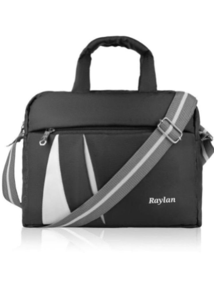     			Raylan Black Solid Messenger Bag