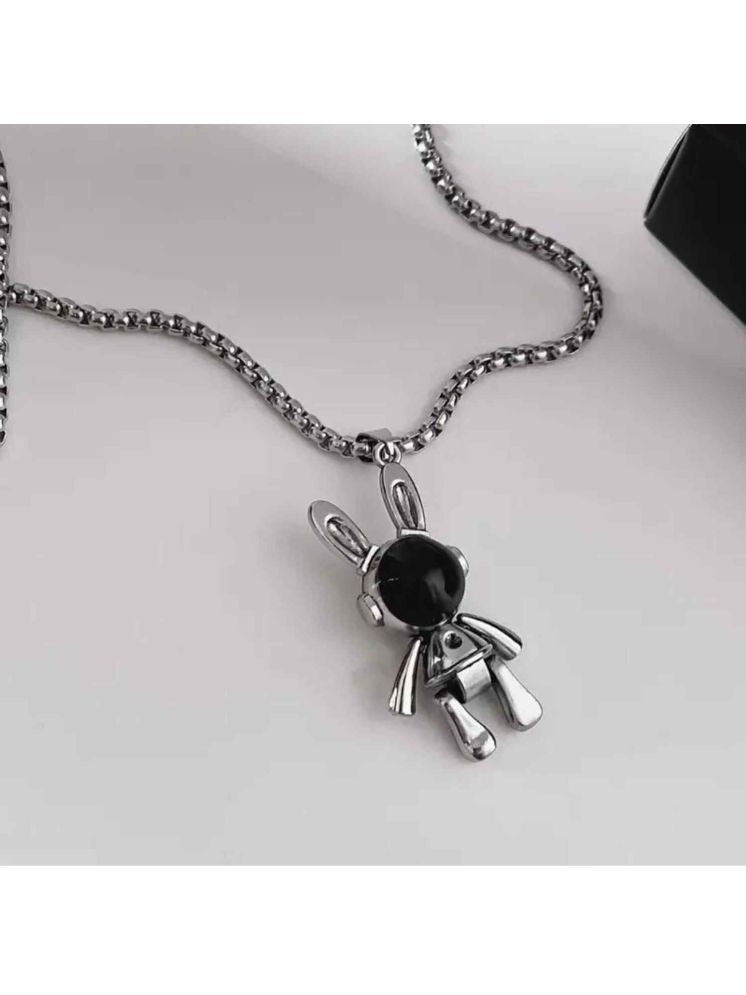     			Thrillz Men pendant Exclusive Silver Hip Hop Rabbit stainless Steel Pendant for Men Boys