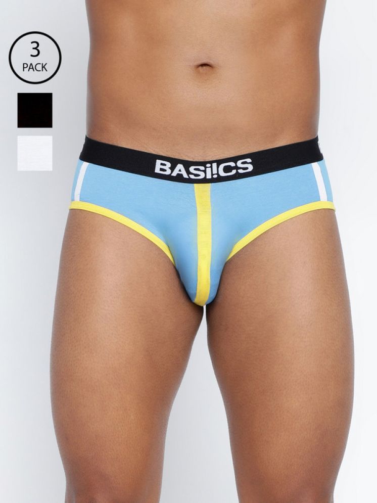     			BASIICS By La Intimo Pack of 3 Cotton Blend Briefs For Men's ( Multicolor5 )