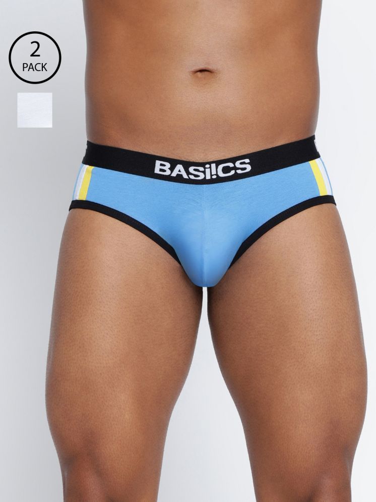     			BASIICS By La Intimo Pack of 2 Cotton Blend Briefs For Men's ( Multicolor1 )