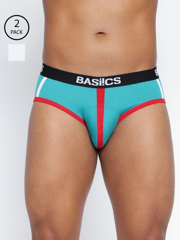     			BASIICS By La Intimo Pack of 2 Cotton Blend Briefs For Men's ( Multicolor4 )