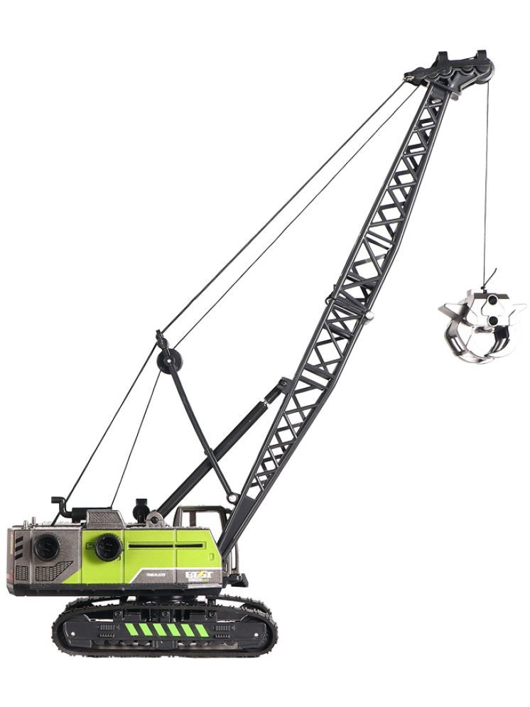     			PANSHUB Die-cast Alloy Tower Crane Model Toy Construction Engineering Vehicle Telescopic Arm Excavator Crawler Crane Model Car Toys for Kids