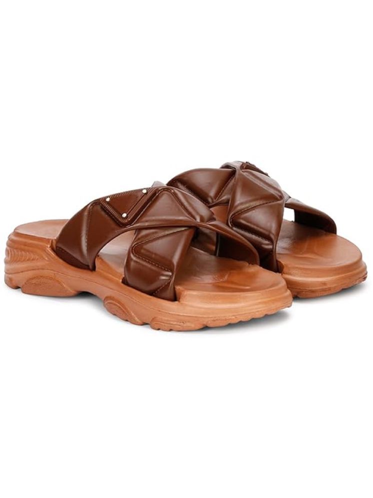     			RADHIKA GROUP Brown Women's Flip Flop