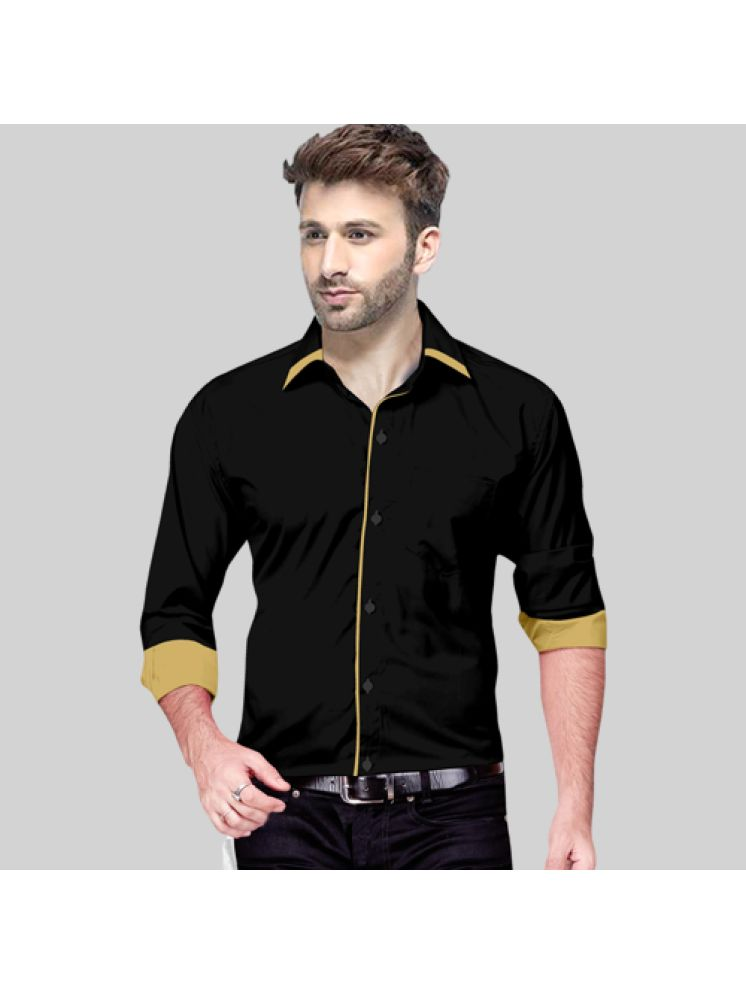     			SUR-T Cotton Blend Slim Fit Solids Full Sleeves Men's Casual Shirt - Black ( Pack of 1 )