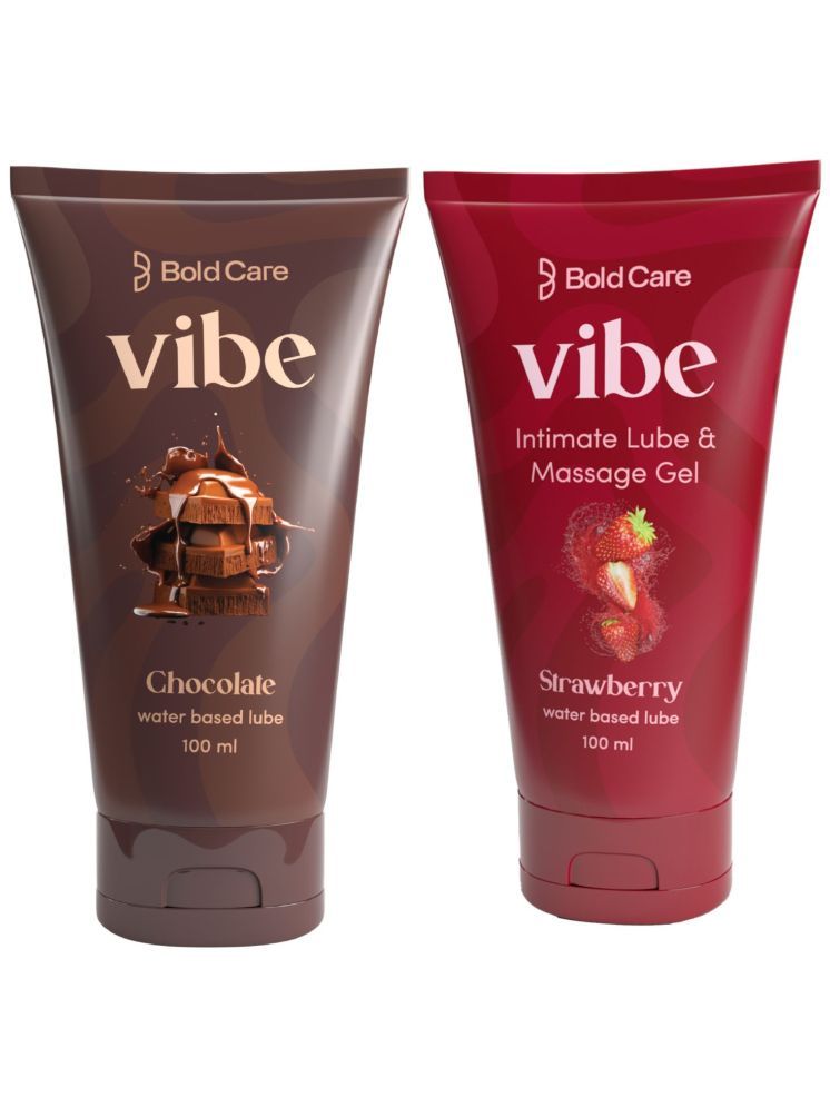     			Bold Care Vibe Duo pack - Premium Chocolate Flavour + Strawberry Flavour - Natural Personal Lubricant for Men and Women - Premium Strawberry Flavour - Water Based Lube - 200 ml