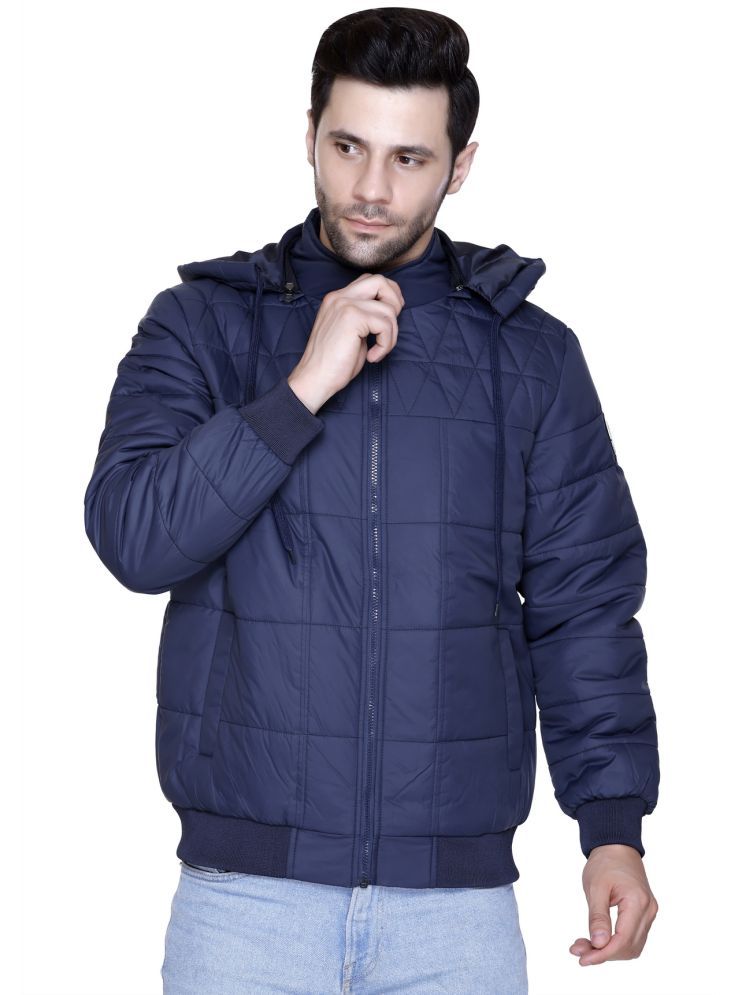     			IF-INDIAN FORT Nylon Men's Quilted & Bomber Jacket - Navy ( Pack of 1 )