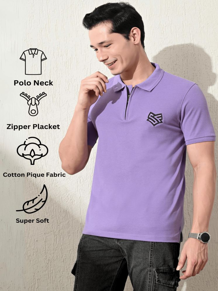     			STARFOX Cotton Regular Fit Solid Half Sleeves Men's Polo T Shirt - Lavender ( Pack of 1 )