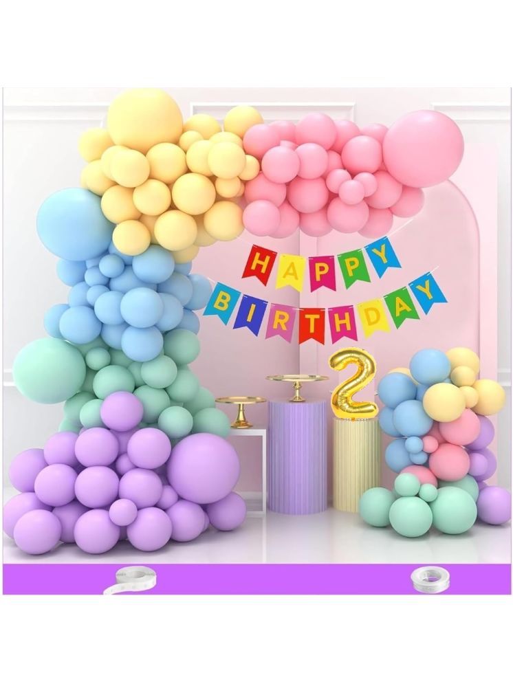     			Urban Classic Rainbow theme Happy Birthday Decoration kit for Boys and Girls | Birthday decoration items (2nd Birthday)