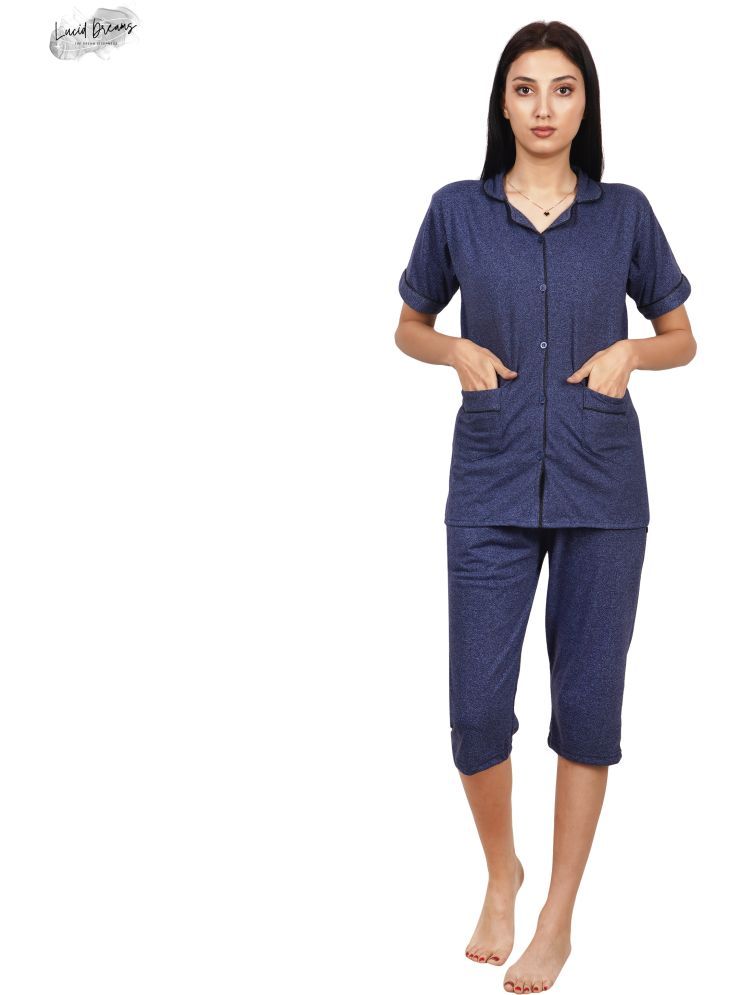     			Wako Multi Color Cotton Blend Women's Nightwear Nightsuit Sets ( Pack of 1 )