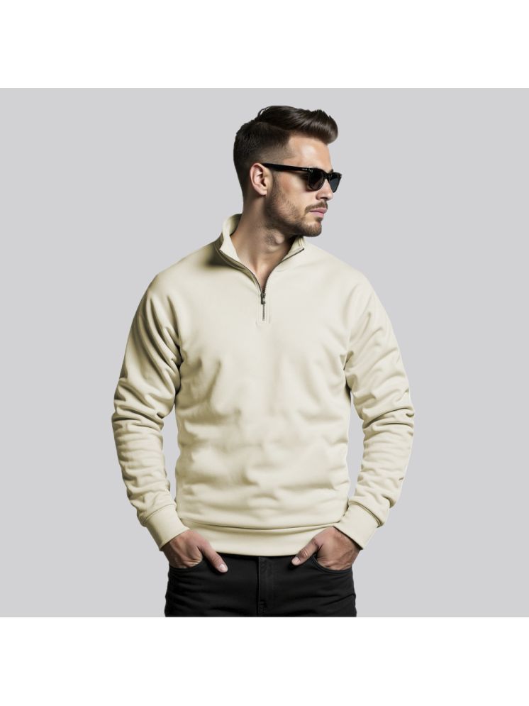     			fashion and youth Fleece High Neck Men's Sweatshirt - Cream ( Pack of 1 )