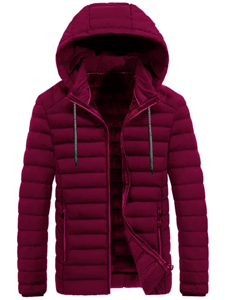     			nikline Polyester Men's Puffer Jacket - Maroon ( Pack of 1 )