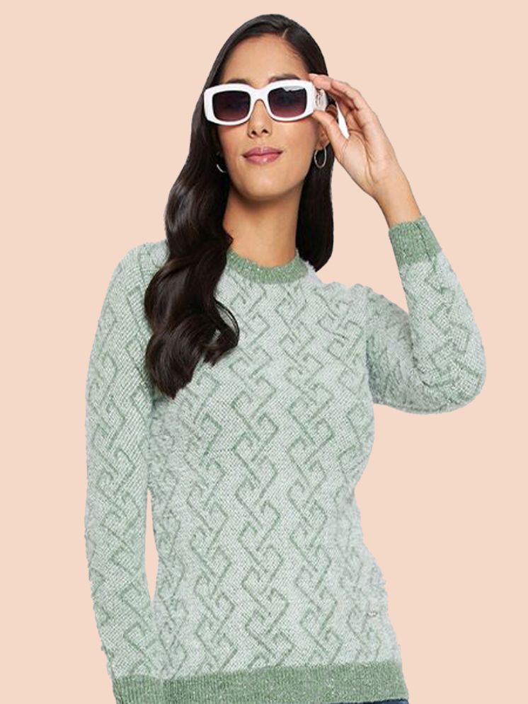     			Clapton Pure Wool Round Neck Women's Pullovers - Green ( )