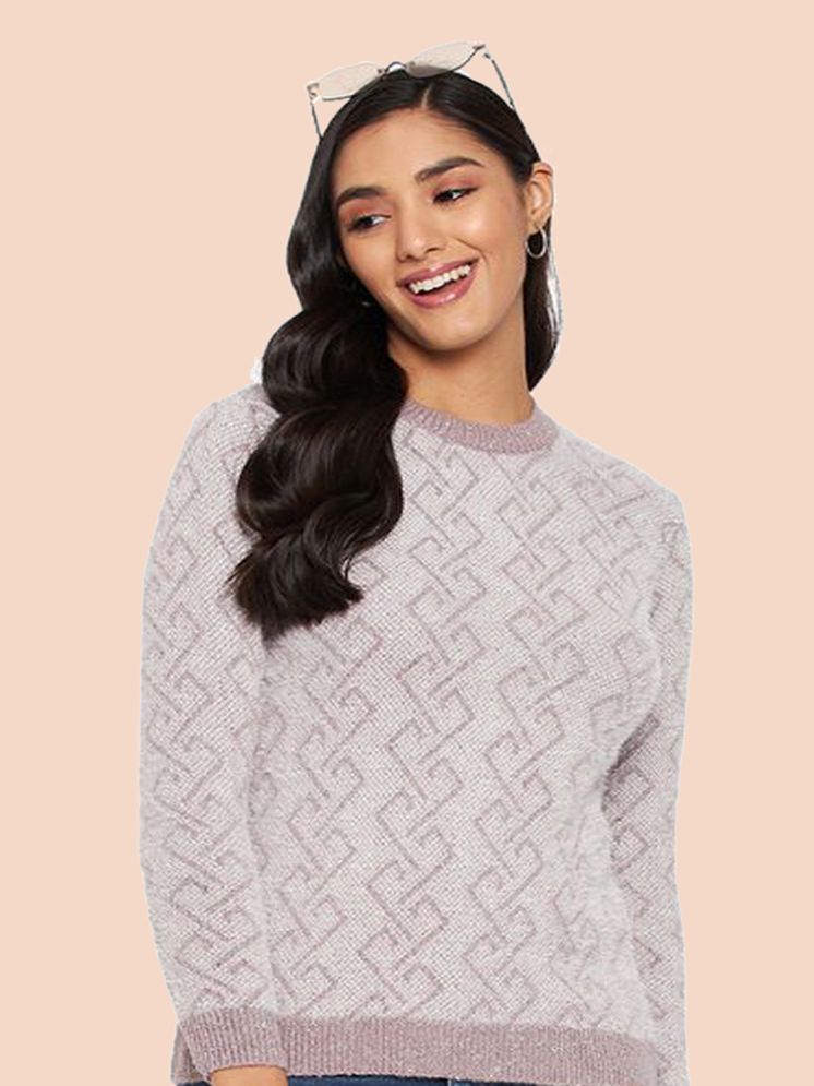     			Clapton Pure Wool Round Neck Women's Pullovers - Peach ( )