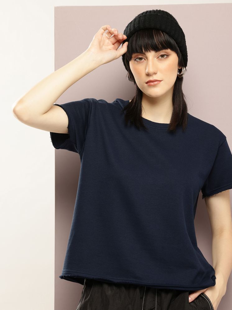     			Dillinger Navy Cotton Regular Fit Women's T-Shirt ( Pack of 1 )