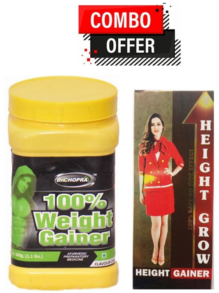     			Dr. Chopra 100% Weight Gainer Powder 500gm & Height Grow Capsules 60 no.s Unflavoured Single Pack