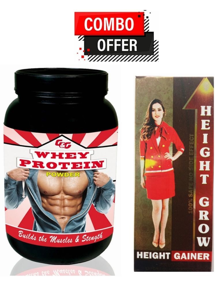     			Dr. Chopra Height Grow Capsules 60 no.s & G&G Whey Protein Powder 300 gm Strawberry