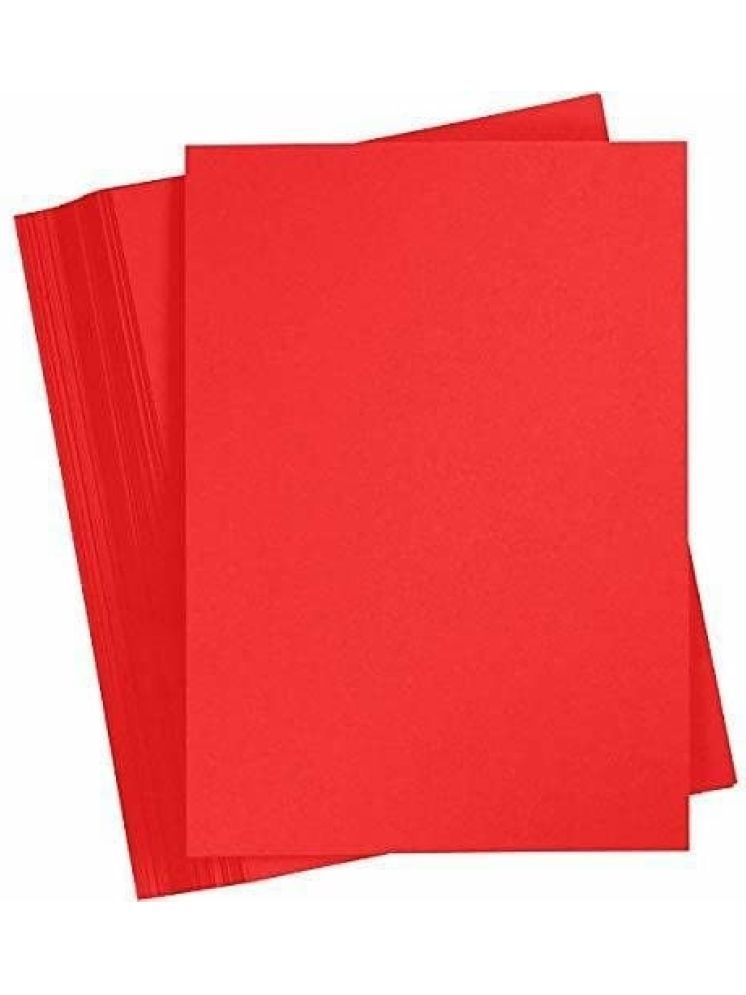     			Freedy 100 pcs Red Color Sheets (180-240 GSM) Copy Printing Papers/Art and Craft Paper A4 Sheets Double Sided Colored Origami Folding School, Office Stationery