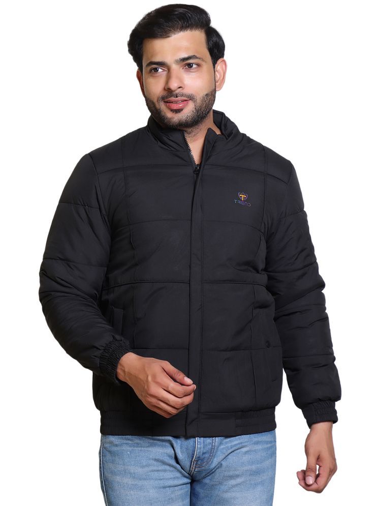     			IF-INDIAN FORT Polyester Men's Quilted & Bomber Jacket - Black ( Pack of 1 )