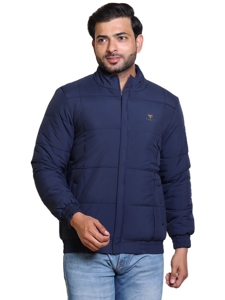     			IF-INDIAN FORT Polyester Men's Quilted & Bomber Jacket - Navy ( Pack of 1 )