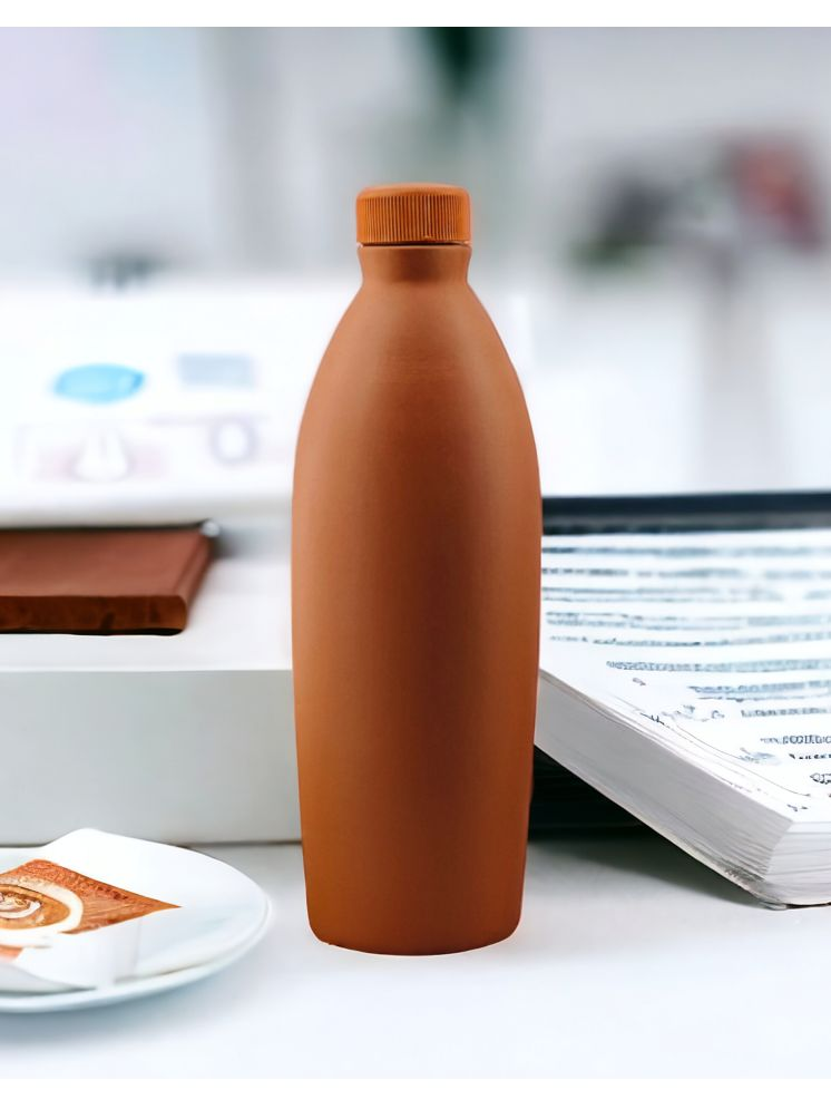     			Malaikah Brown Ceramic Bottle Brown Clay Water Bottle 1000 mL ( Set of 1 )