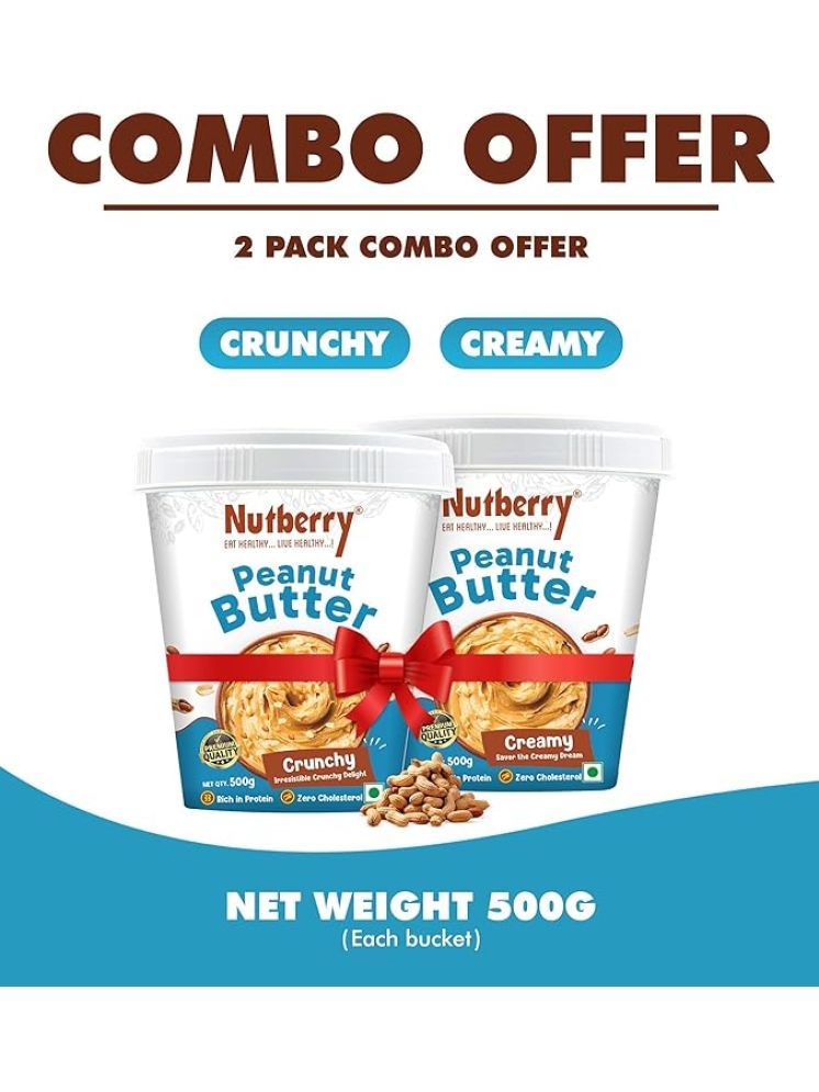     			Nutberry 1 kg Crunchy Nut Butter ( Pack of 2 )