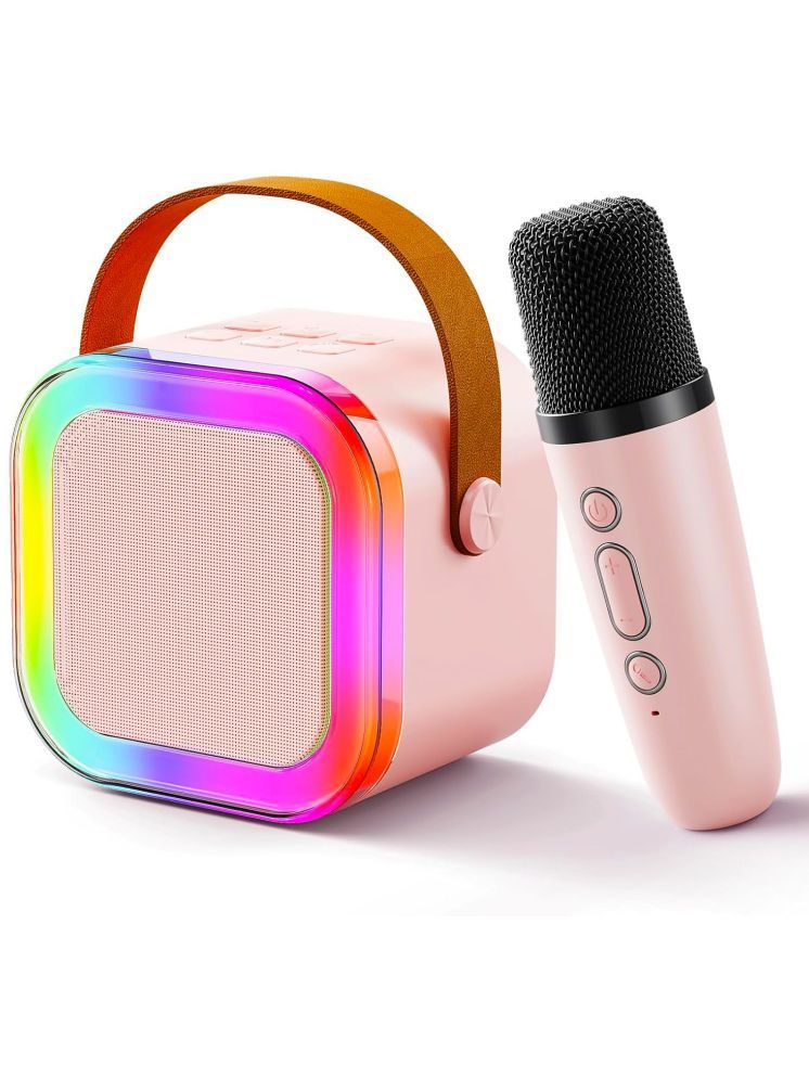     			Vertical9 Wireless Microphone 10 W Bluetooth Speaker Bluetooth v5.0 with USB,SD card Slot,Aux Playback Time 6 hrs Pink