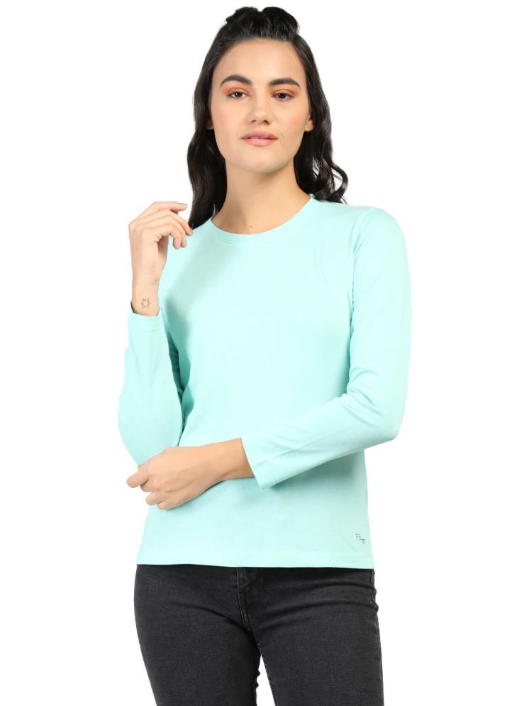     			curvy comfort Sea Green Cotton Blend Regular Fit Women's T-Shirt ( Pack of 1 )