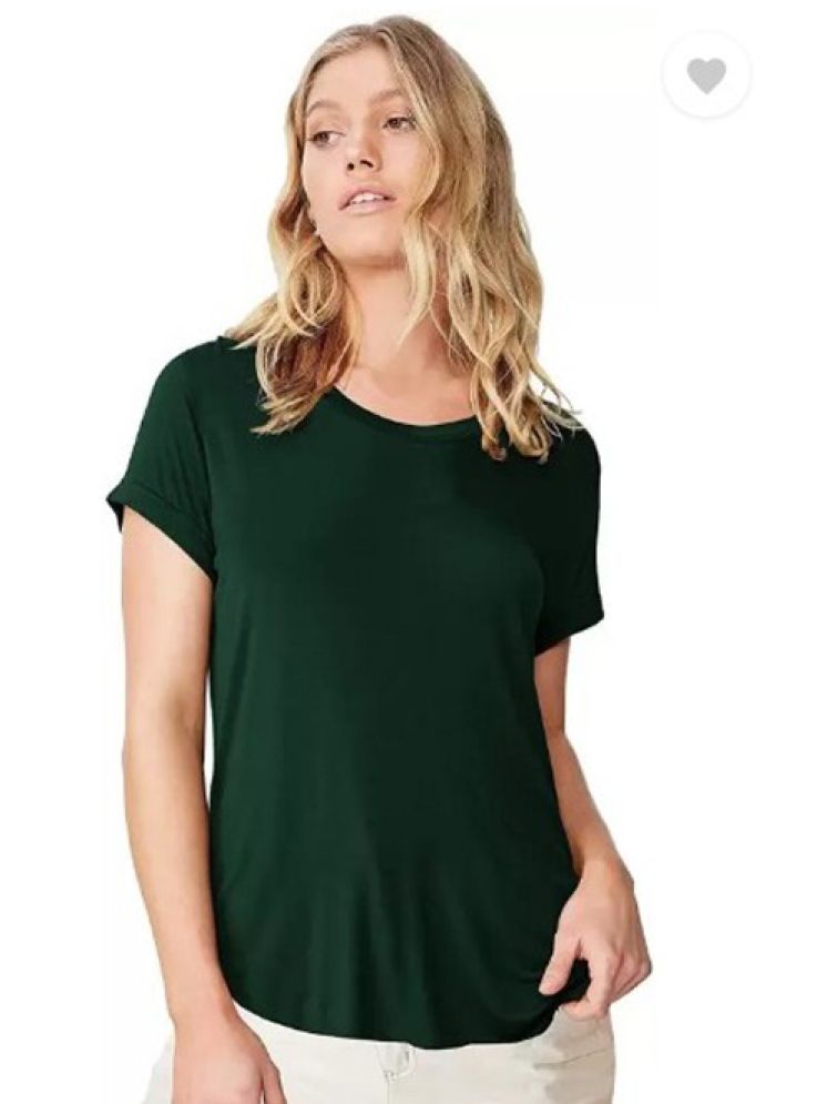     			vivient Green Cotton Blend Loose Fit Women's T-Shirt ( Pack of 1 )