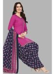 shree jeenmata collection Unstitched Cotton Printed Dress Material - Pink ( Pack of 1 )