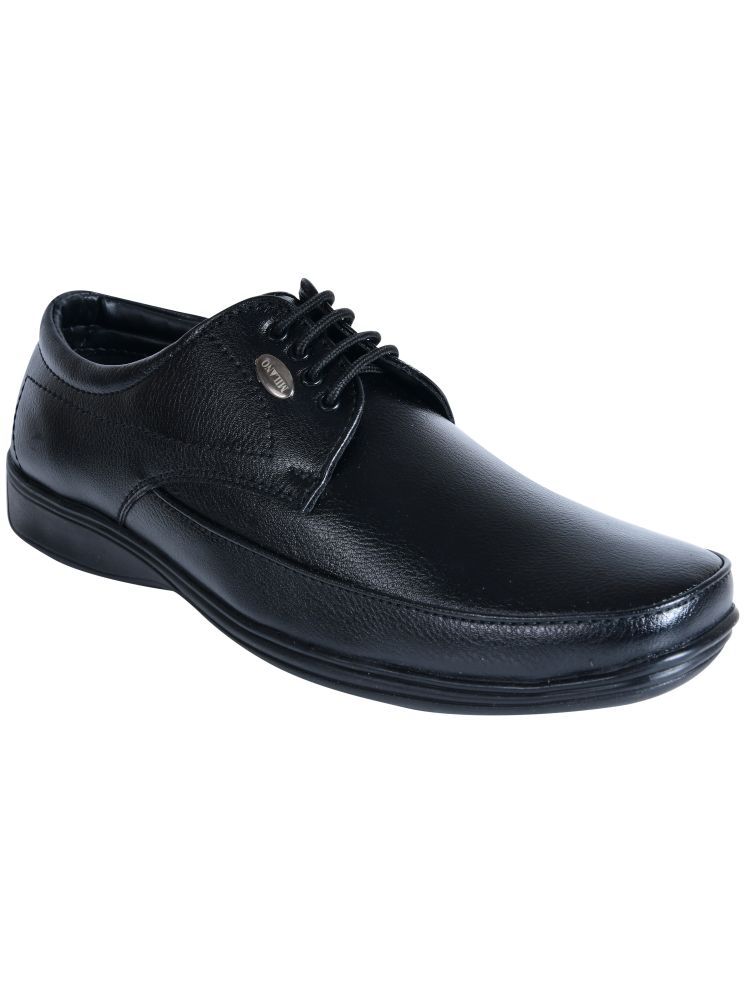     			Action Milano Black Men's Derby Formal Shoes