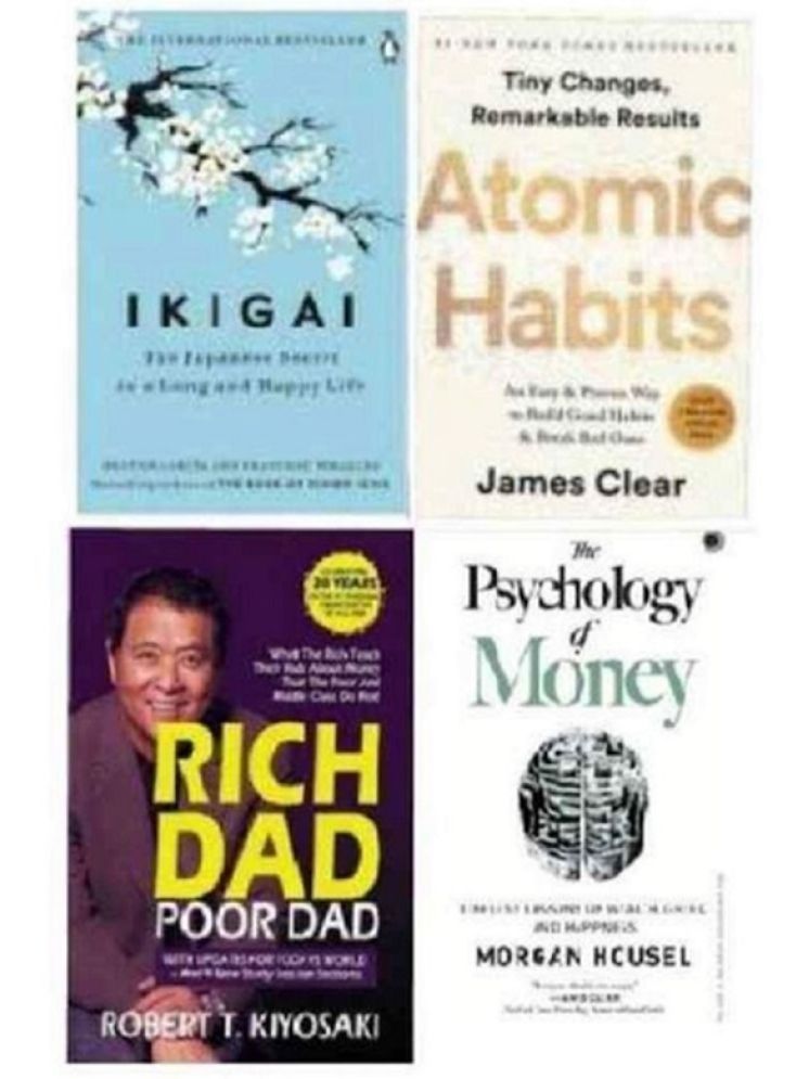     			Atomic Habits & Rich Dad Poor Dad & ikigai Japaness & The Psychology Of Money ) English - Paperback