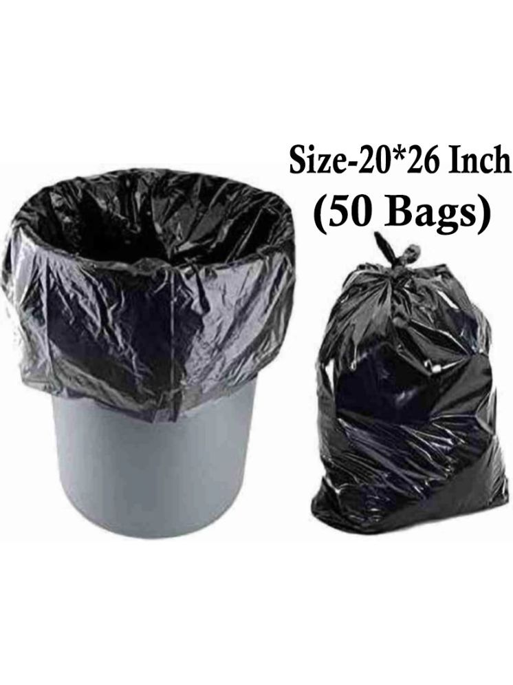     			Black Garbage Trash Waste Dustbin Bags for 20cm x 26cm-50 bags/per Pack Large 20 L Garbage Bag(50Bag)