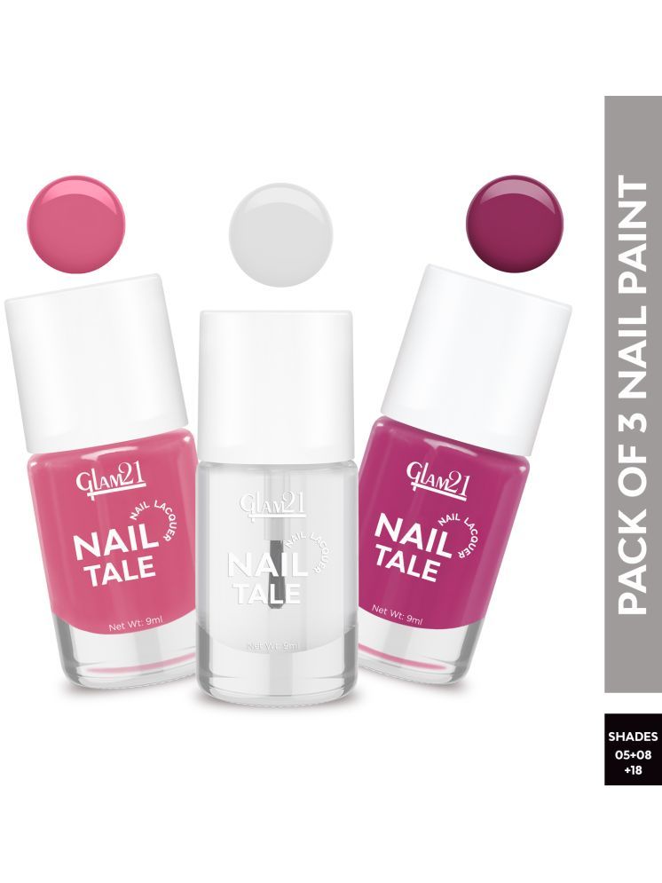     			Glam21 Pink Glossy Nail Polish 27 ( Pack of 3 )