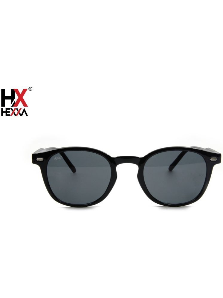     			Hexxa Black Panto Sunglasses ( Pack of 1 )