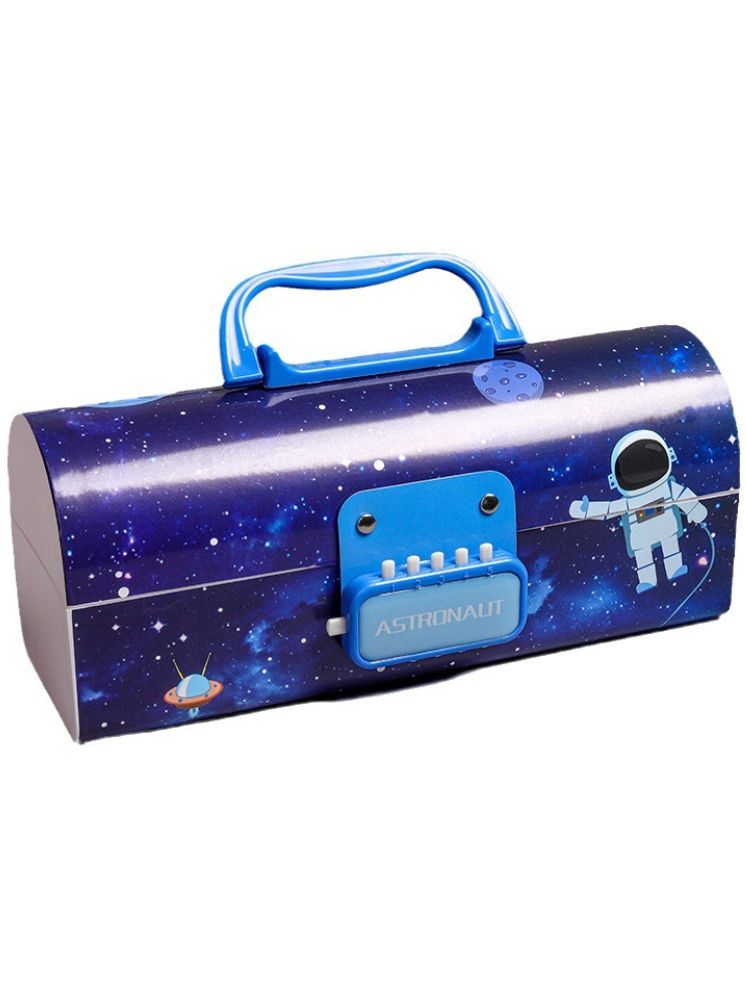     			Hover to zoom PANSHUB Kids Plastic Astron Pen Pencil Box Suitcase Style Password Lock Pencil Case Multi-Layer Pencil Box