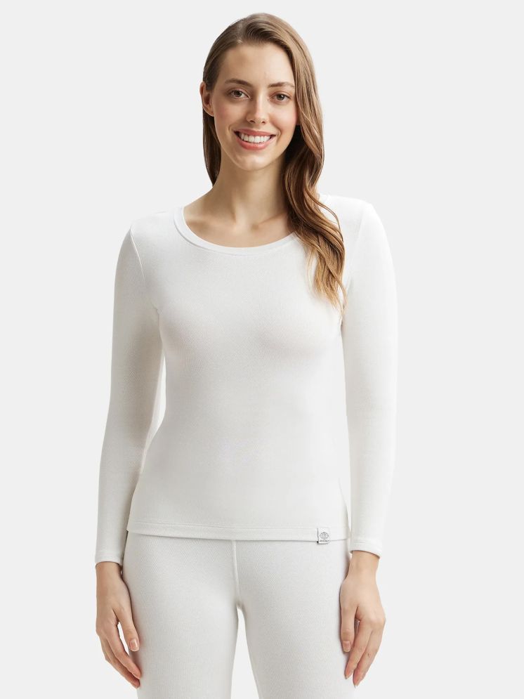     			Jockey 2540 Women Soft Touch Microfiber Elastane Fleece Full Sleeve Thermal Top - Light Bright White