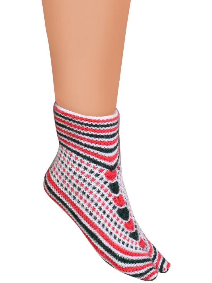     			KC Store Pack of 1 Woollen Women's Striped Ankle Length Socks ( Multicolor )